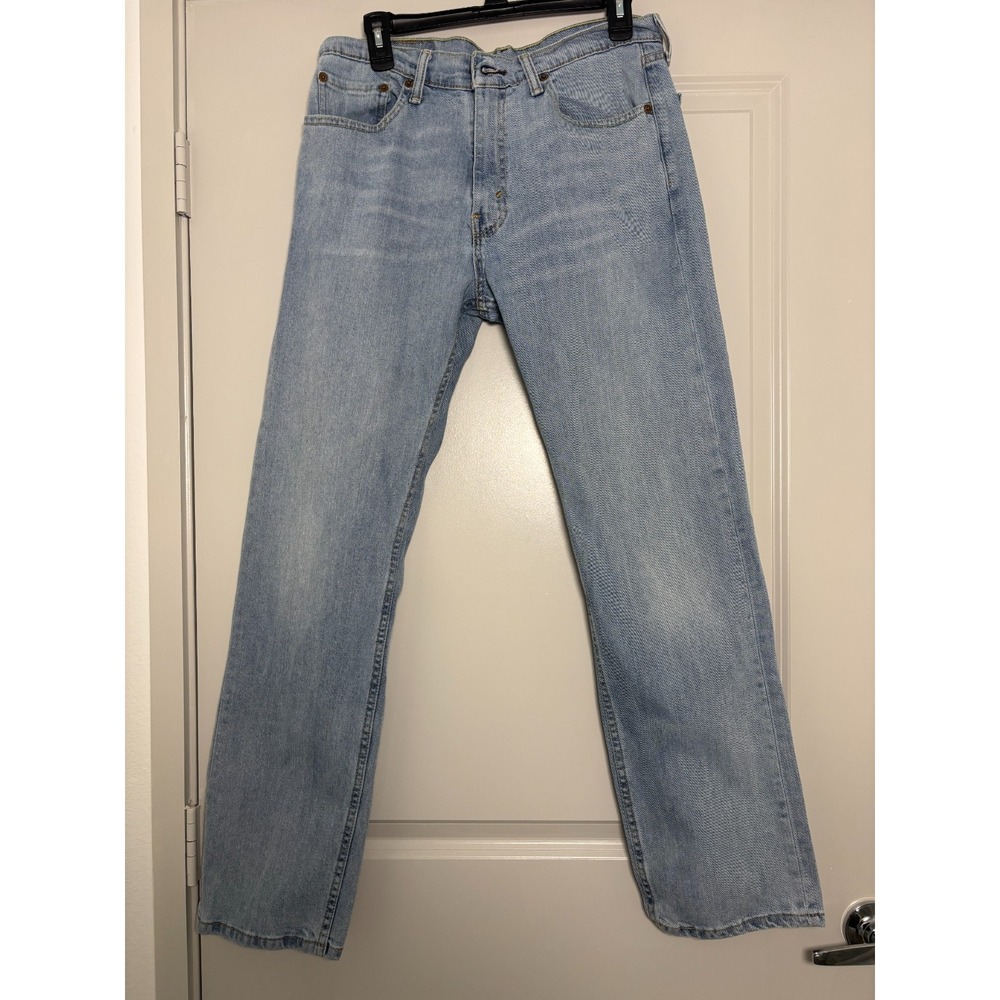 Levi's Jeans Mens 38x32 Blue Logo Denim Cotton‎ Stretch Regular Fit Straight Leg
